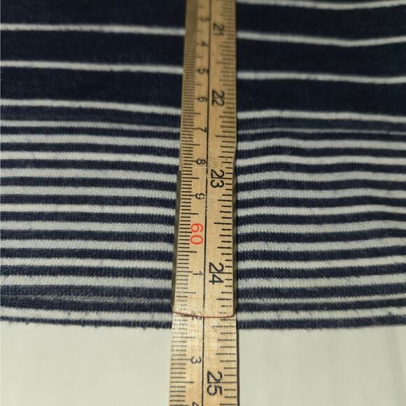 Chicos Women Size 0 Small 4 Pullover Shirt Stretch Blue White Striped Nautical - Picture 6 of 10